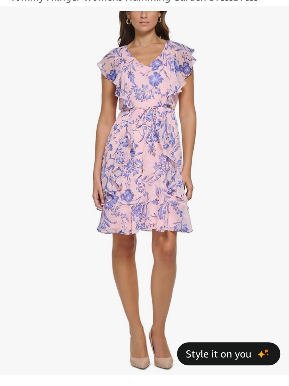 Tommy Hilfiger Floral Ruffle Wrap Dress